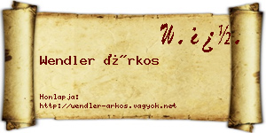 Wendler Árkos névjegykártya